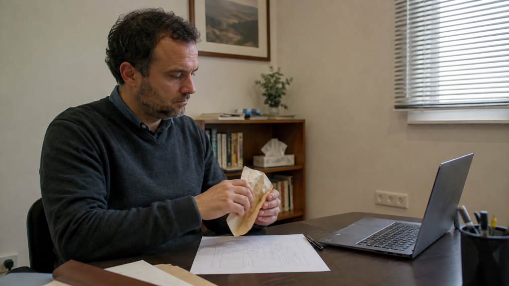 Profesional sustituyendo un esquema clínico antiguo por una formulación revisada